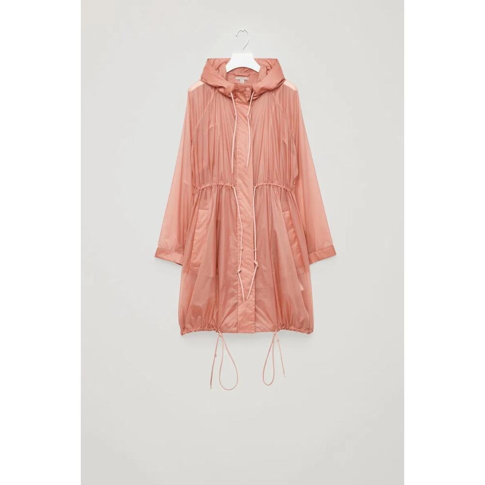 COS Pink Sheer Nylon Parka Jacket NWT